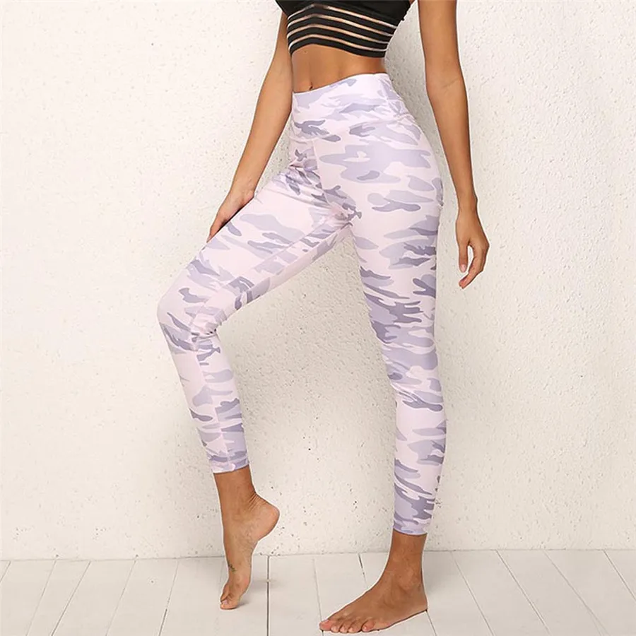2019 women's camouflage sports yoga pants push up high waist sports casual yoga pants leggings Quick dry for ladies 40J8 (24)