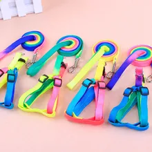 10pcs/lot Colorful Basic Dog Halter Harnesses Nylon Leashes Pets Supplies Solid Adjustable 1*120cm Traction Rope