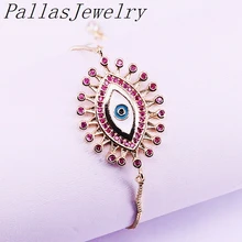 10 шт модный микро-паве CZ Циркон глаз Шарм соединитель браслет скользящая цепь Ювелирный Браслет