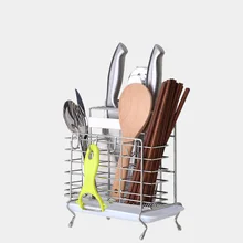 Stainless steel hanging chopstick cage floor type fork spoon holder knife rack reinforced kitchen supplies cutlery organizer