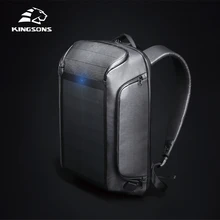 Kingsons рюкзак для безопасности, мужские дорожные панельные рюкзаки с солнечной зарядкой, эффективные сумки через плечо, противоугонные рюкзаки