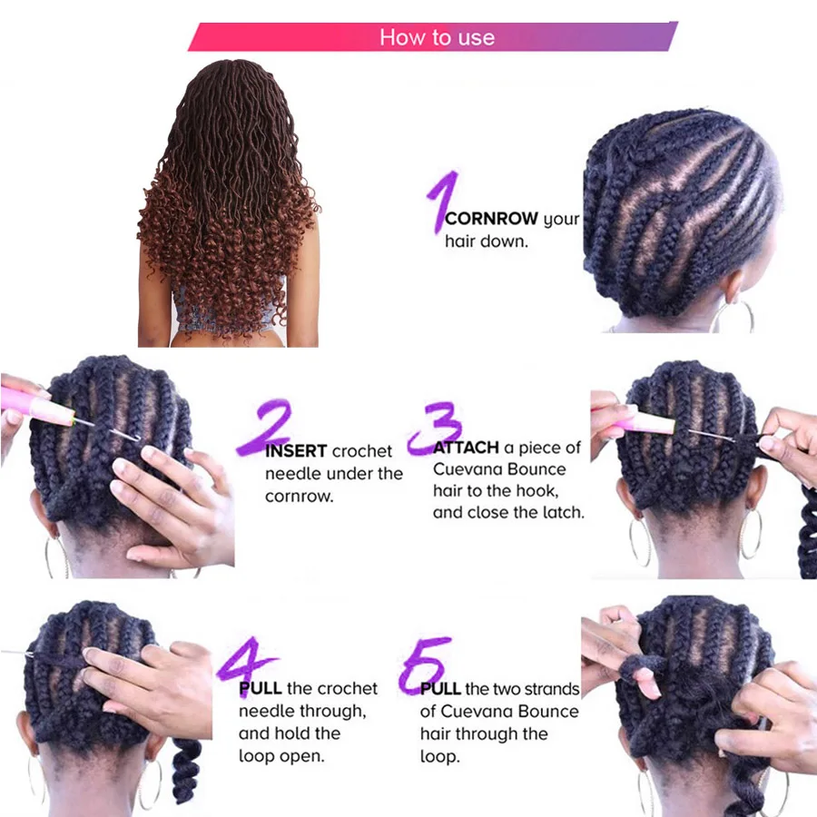 Refined Faux Locs Curly Crochet Hair 18Inch 24Strands Ombre Hair Braiding Synthetic Crochet Braids Faux Dreads