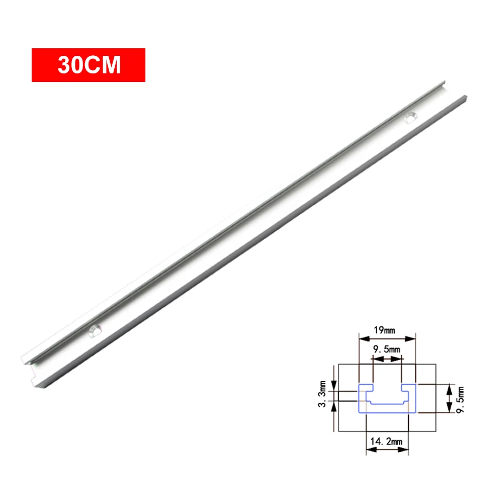 Miter инструмент бар т треки из алюминиевого сплава Серебряная фурнитура скошенная дорожка желоб модификация практичный портативный деревообрабатывающий предел - Цвет: 30cm