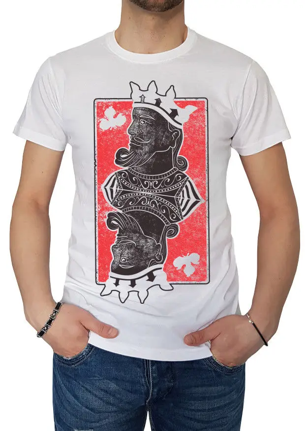 t-shirt man man your king cards game re hearts vintage gift Fashion Mens Short Sleeve Tshirt Cotton T Shirts - AliExpress