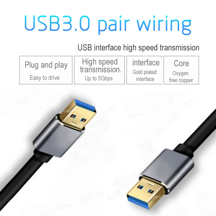 USB-USB кабель Тип A папа-папа USB 2,0 удлинитель для жесткого диска радиатор Компьютерная камера кабель удлинитель USB