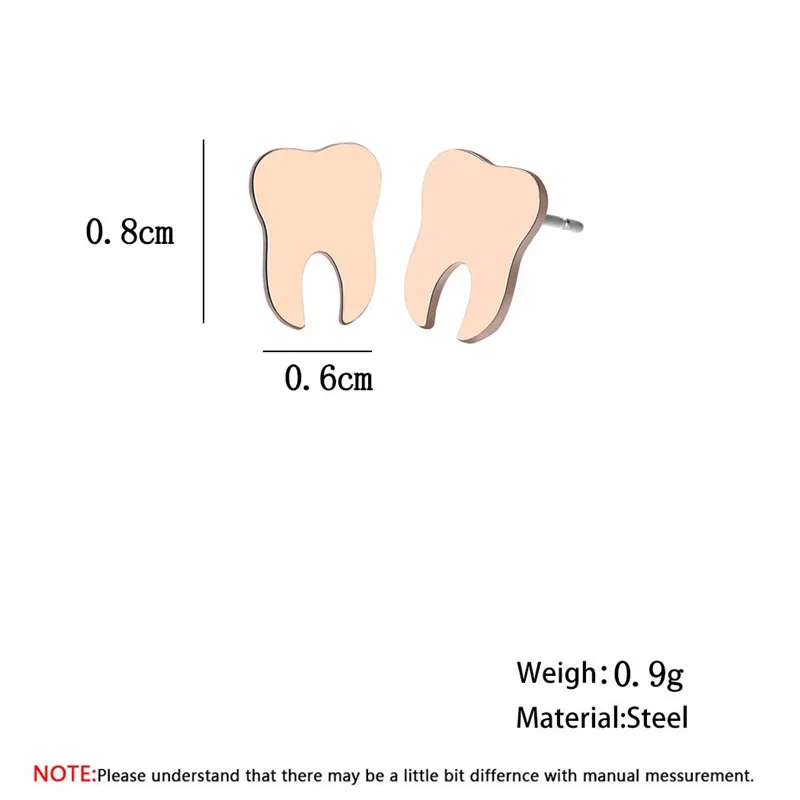 Стоматологический зуб серьги гвоздики для женщин мужчин Доктор Медсестры ювелирные изделия в стиле минимализма маленькие серьги медицинский подарок на выпускной