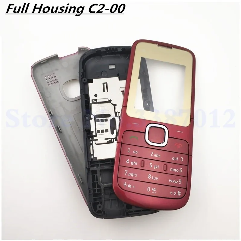 

1Pcs Good Original New For Nokia C2-00 Housing Cover Door Frame + Battery Back Cover + Keypad + Logo Replacement Parts