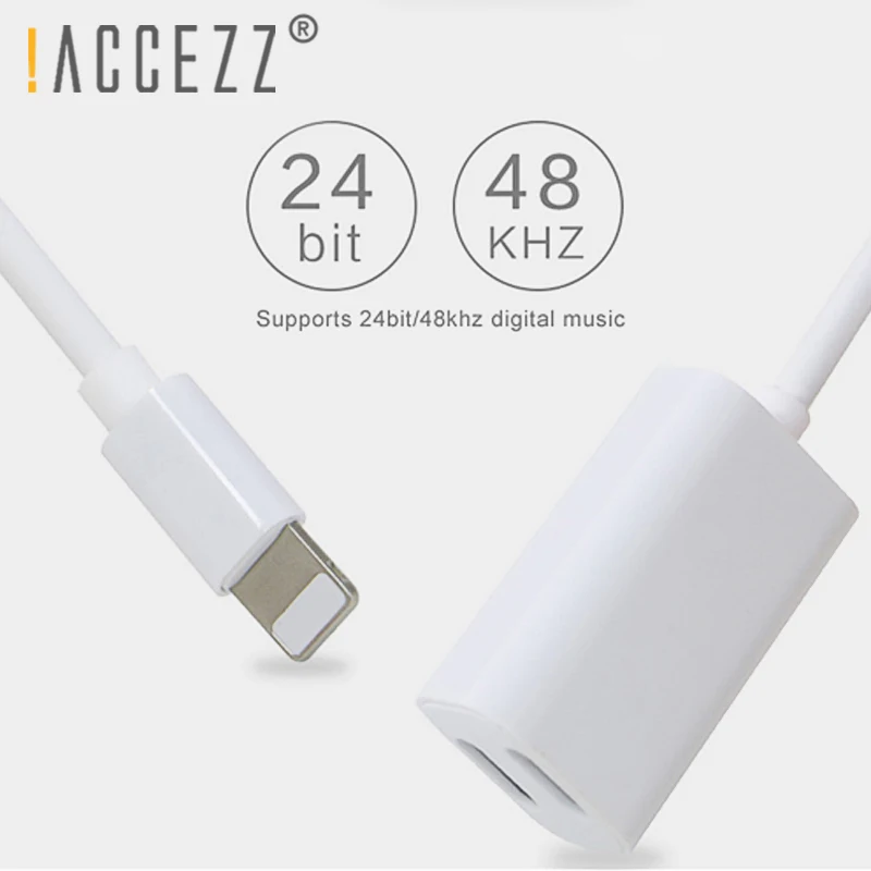 ACCEZZ двойной зарядки прослушивания освещения адаптер наушники 2 в 1 Зарядка для Iphone аудио для iPhone X 7 8 плюс IOS 11 Разъем