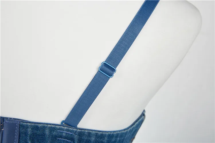 Вышивка джинсовый цветочный галстук пуш-ап бюстье женский топ без косточек укороченный джинсовый жилет размера плюс