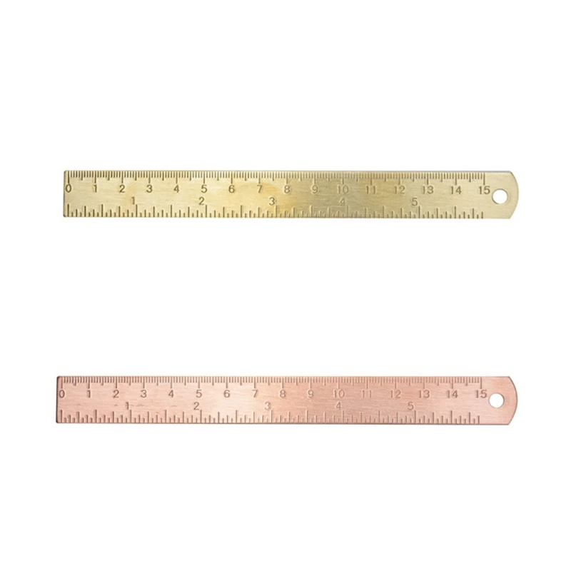 1 Pcs Vintage Brass Brass Bookmarks Mini Small Copper Ruler Painting Cartography Ruler School Supplies