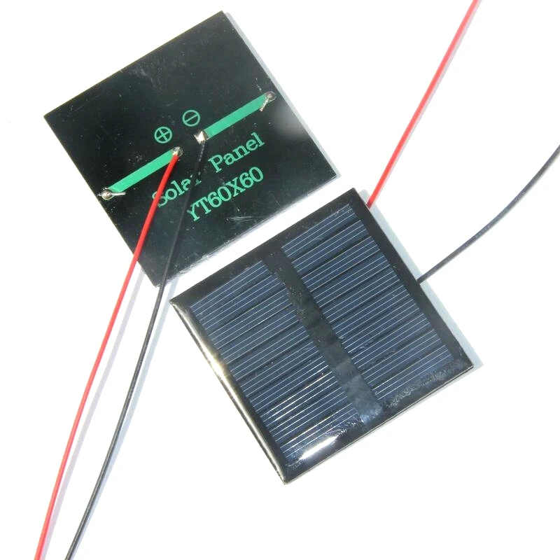 

BUHESHUI 0.45W 5V Size 60*60*3MM Solar Cell Solar Panel Module+Wire DIY Solar System For 3.6V Battery Education Study Epoxy