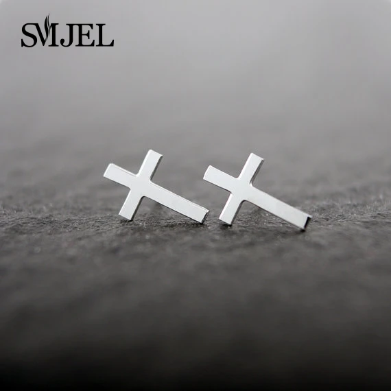 

SMJEL 2017 New Trendy Simple Cross Stud Earrings for Women Boho Punk Cross Pendients Mujer Party Gifts S030