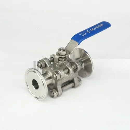 Подходит для 19 мм 3/4 &quotтрубы OD 1 5&quot Tri Clamp SS304 нержавеющая сталь 3 Piece Шаровой