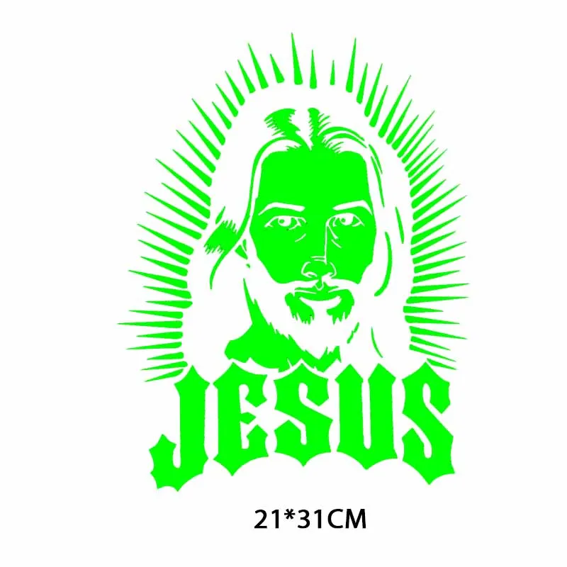 Светится в темноте светящийся пластырь с изображением Иисуса, утюжок для одежды, сделай сам, футболка, аппликация, теплопередача, виниловые наклейки для глажки - Цвет: 1