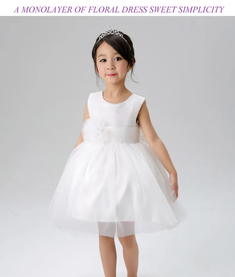 

2015 Kid girls voile dress sleeveless  flower girls dress girl wedding dress evening dress  L-64