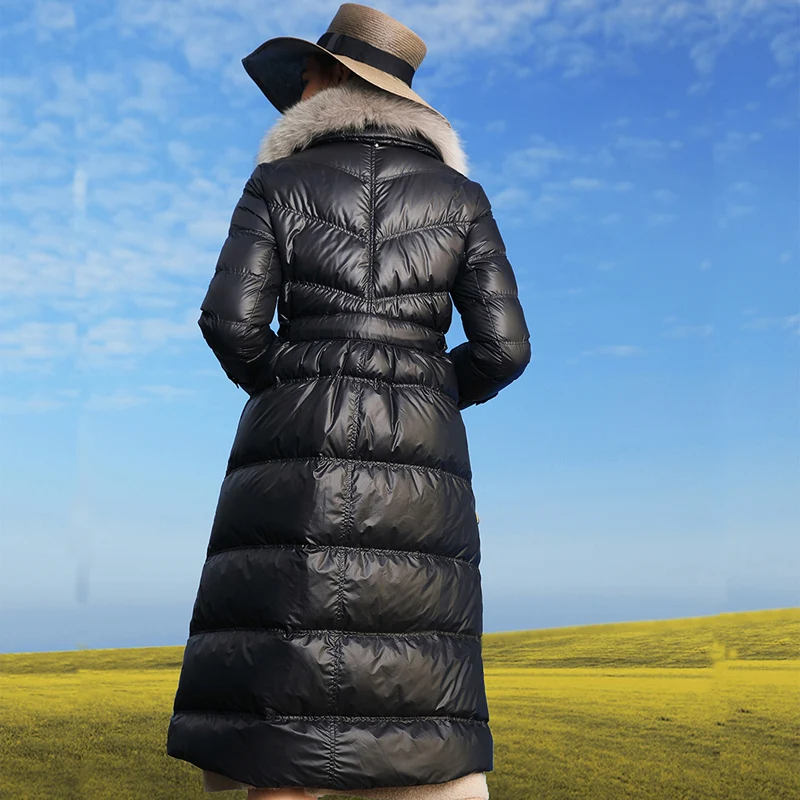 Large Real Fox Fur 2020 Winter Women Down Coat