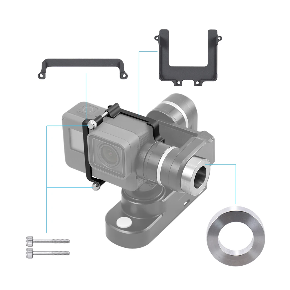 FeiyuTech монтажный комплект для камеры, Крепежная пластина с зажимом, адаптер для Feiyu G4/WG WGS Gimbal GoPro Hero 5 6 Xiaomi Yi camera