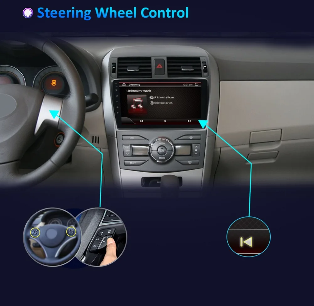 Discount Bosion car dvd player For Toyota corolla 2009 4/8 core Android 9.0 Autoradio Car Multimedia Player GPS Navigation wifi BT USB 4