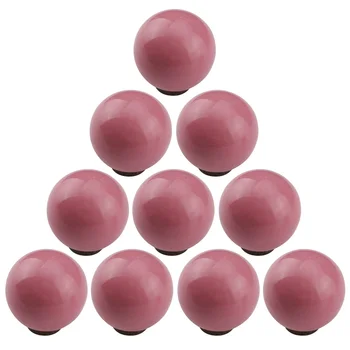 

10pcs Rural Cartoon Ceramics Door Knob Single Hole Colorful Furniture Handle Drawer Cupboard Kitchen Pull Handle Hardware Pink
