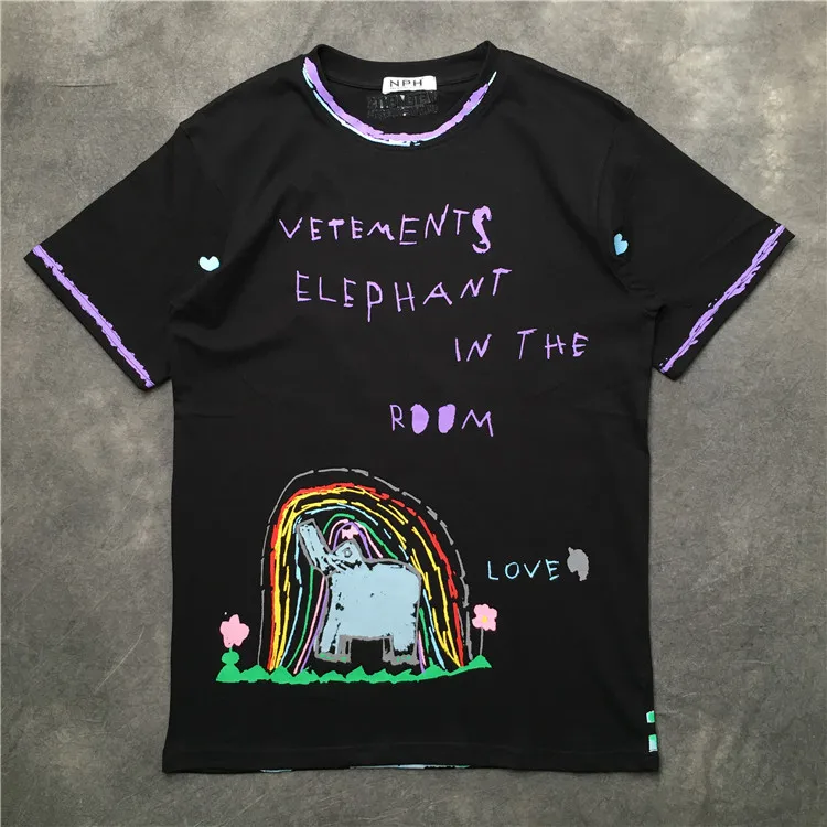 Новинка 2019 мужские футболки VETEMENTs Elephant футболка в стиле хип-хоп скейтборд уличная