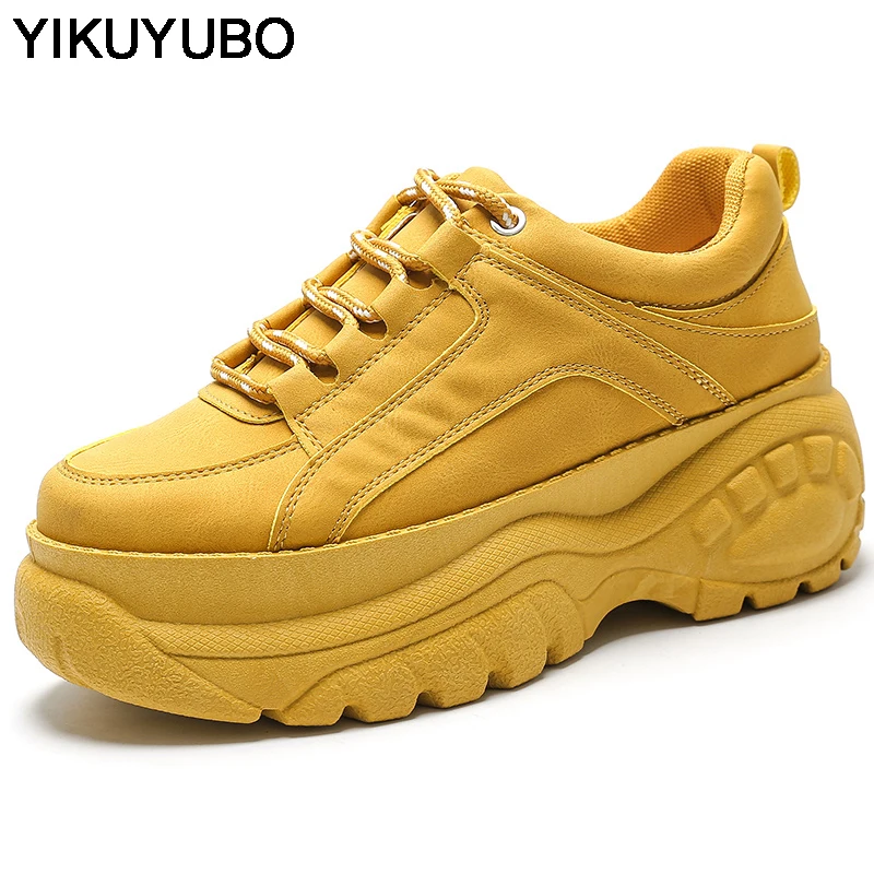 

YIKUYUBO Spring Casual Shoes Women Platform Shoes Ladies Flat Hard-Wearing Non-Slip Women White Shoes Casual Breathable Sneakers