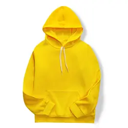 Весна/осень 2019 желтый harajuku hoodie all-plain свободный облегающий костюм с карманом Женская Спортивная толстовка