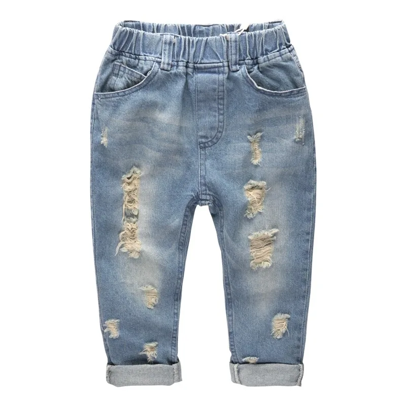 Детские джинсы для мальчиков 8-14 лет; Детские повседневные джинсовые брюки с потертостями для больших мальчиков; Розничная ; осенний стиль