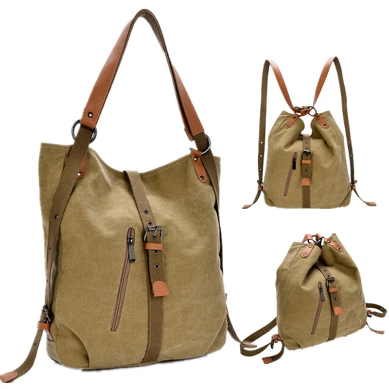 women's canvas backpack purse