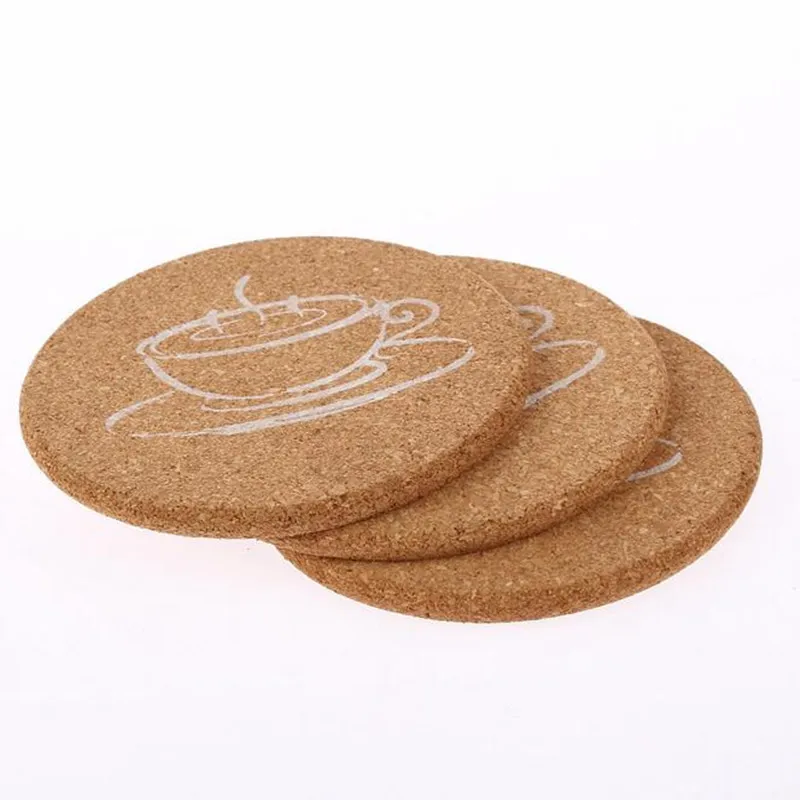 Creative Coasters Cork Wooden Coasters Holder Pad heat proof cup bar