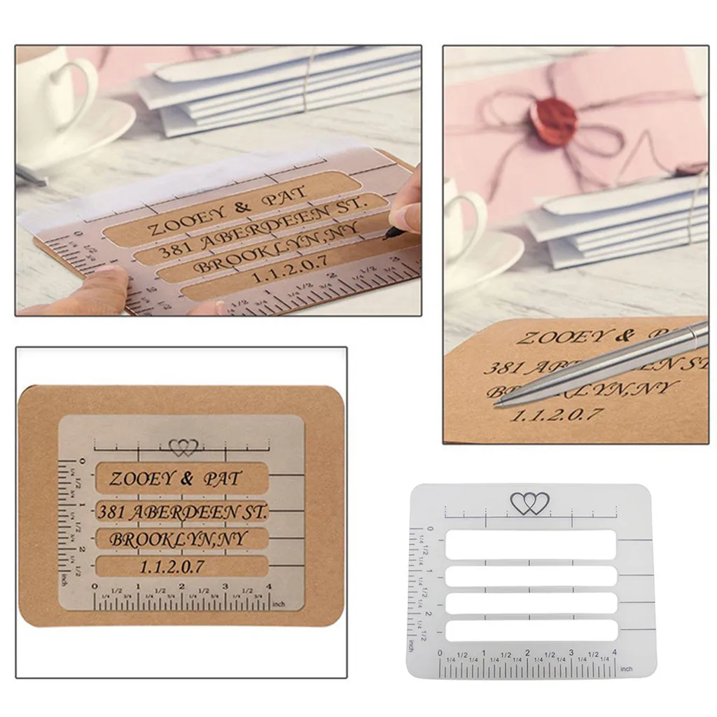  Dropshipping Envelope Template 4 Pcs Invitation Card Guide Stencil Calligraphic Exercise - 33039569866