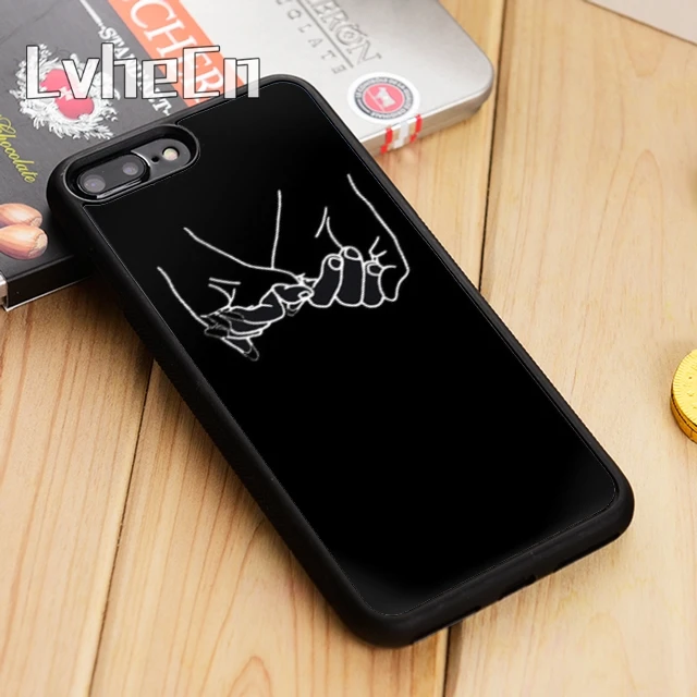 

LvheCn Art White Line Kiss Love Heart Phone Case Cover For iPhone 5 5s SE 6 6s 7 8 10 X Samsung Galaxy S6 S7 edge S8 S9 plus