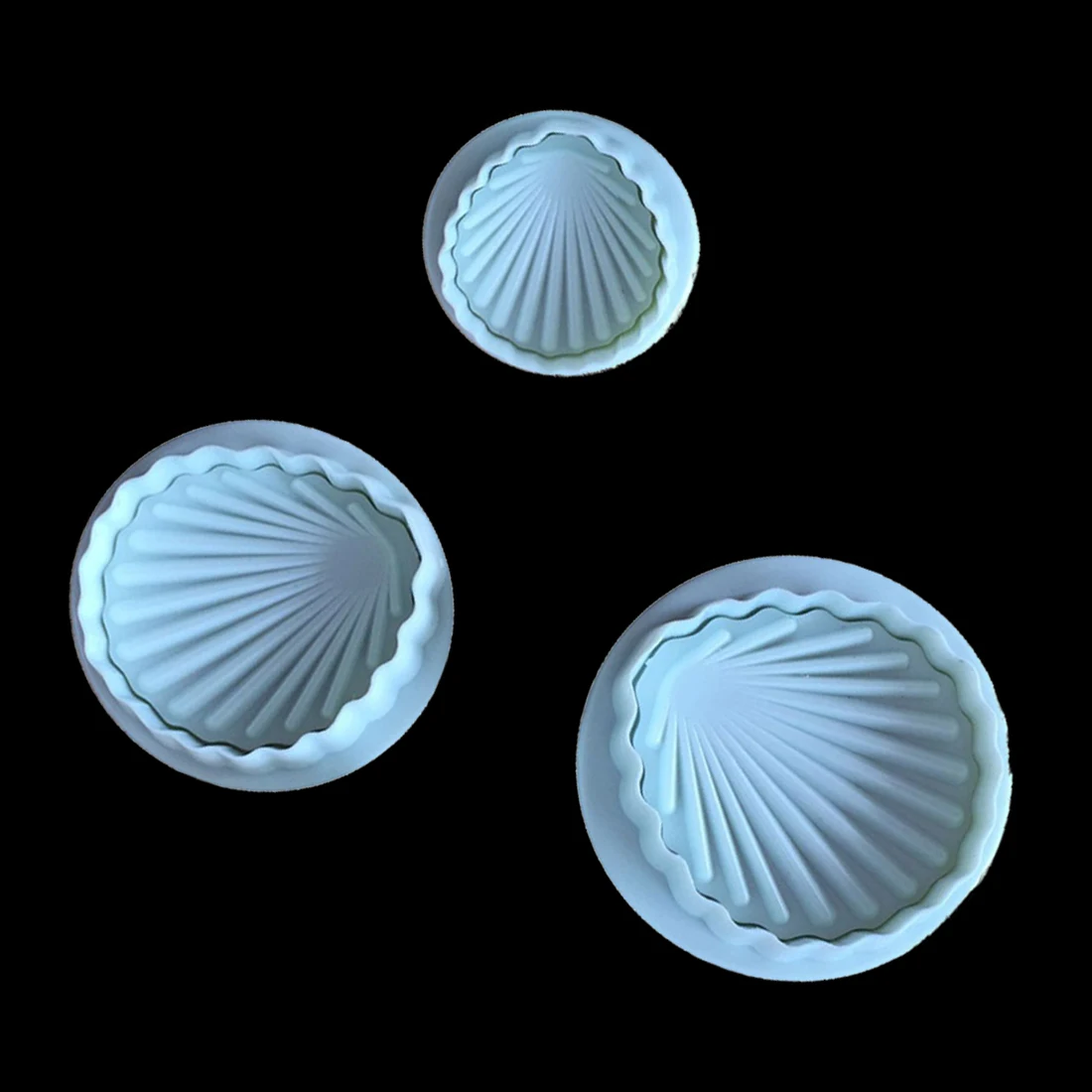 

Top Sale Shell 3Pcs/Set Fondant Plastic Cake Mold Decorating SugarCraft Plunger Cutter Flower Mold