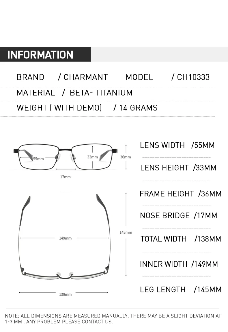 CHARMANT Beta титановые мужские очки оправа титановая оправа для очков мужские очки с диоптриями оптические очки CH10333