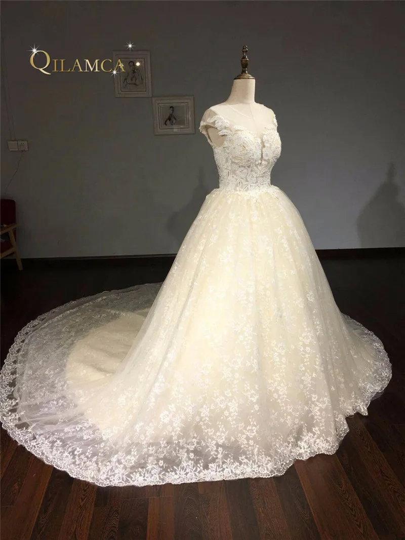 Vestido De Noiva бальное платье Винтаж Robe De Mariage специальная конструкция кружева телесного цвета Тюль торжественное платье фабрики