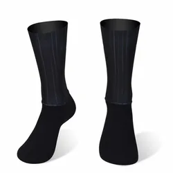 Enhanced Anti-Slip Silicone Aero Cycling Socks - L 39-45 (Black)