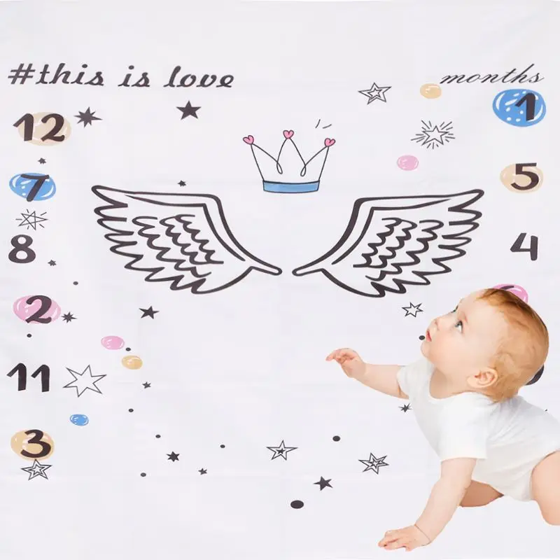 

Photo Background Cloth Floral Wings Cartoon Cute Decoration Newborn Blanket Hanging Birthday Printed Photos Studio For Baby