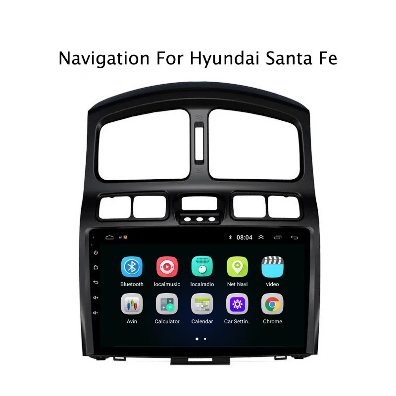 Discount 9" 2.5D IPS Android 8.1 Car DVD GPS For Hyundai Santa Fe 2006 2007 2008 2009 2010 2011-2015 Car Radio Head Unit with Navigation 3