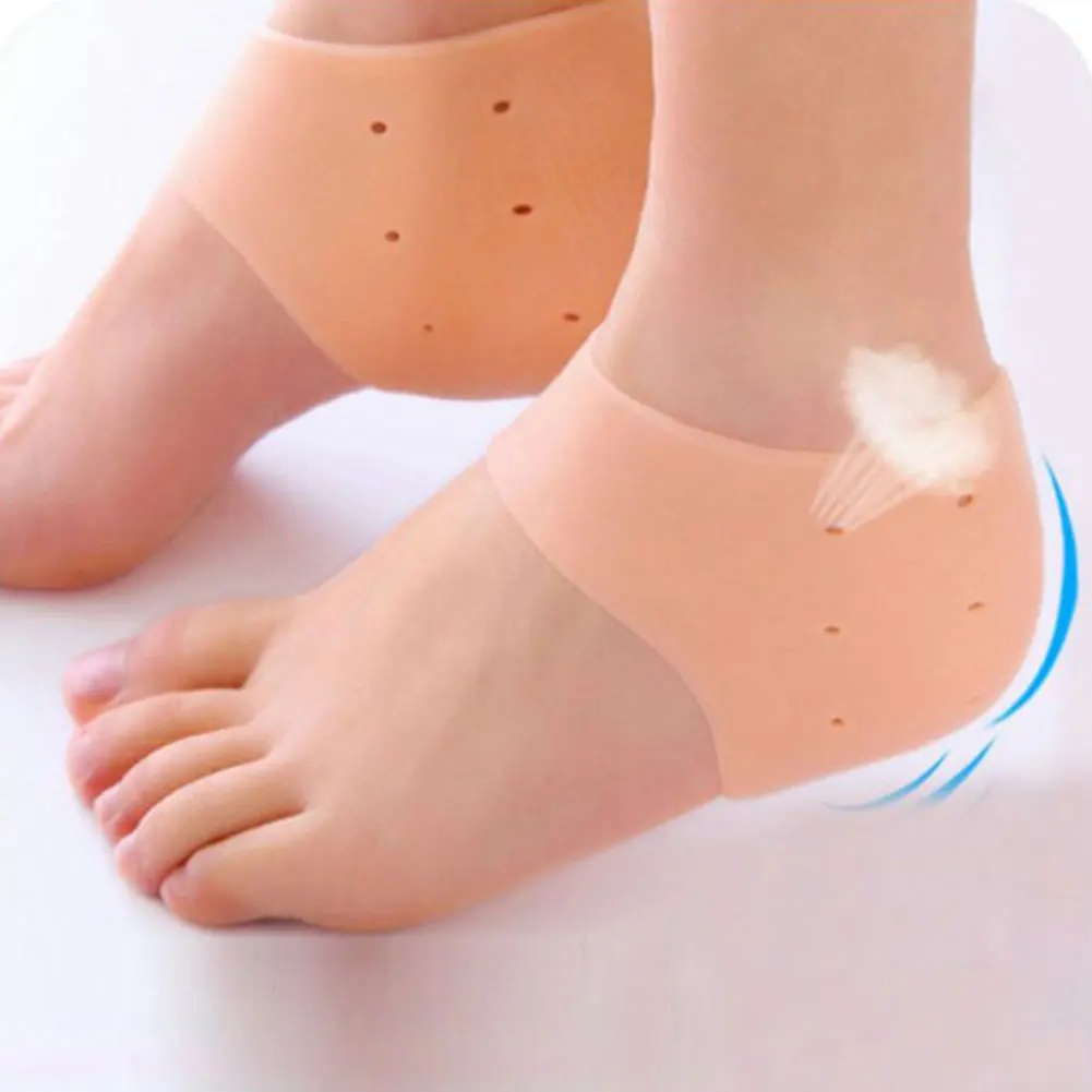 Защита для ног, носки на пятке, силиконовые, против шелушения, моющиеся, увлажняющий гель, мягкий, предотвращающий сухость кожи, уход за кожей ног, силиконовая подушечка