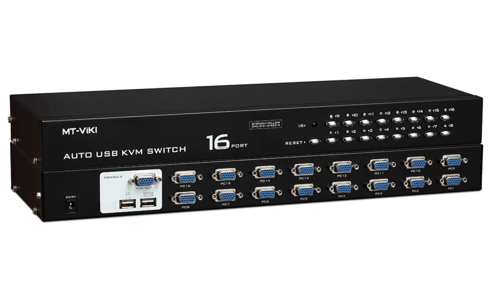 16 Port Smart Automatic USB 2.0 KVM Switch Console Remote