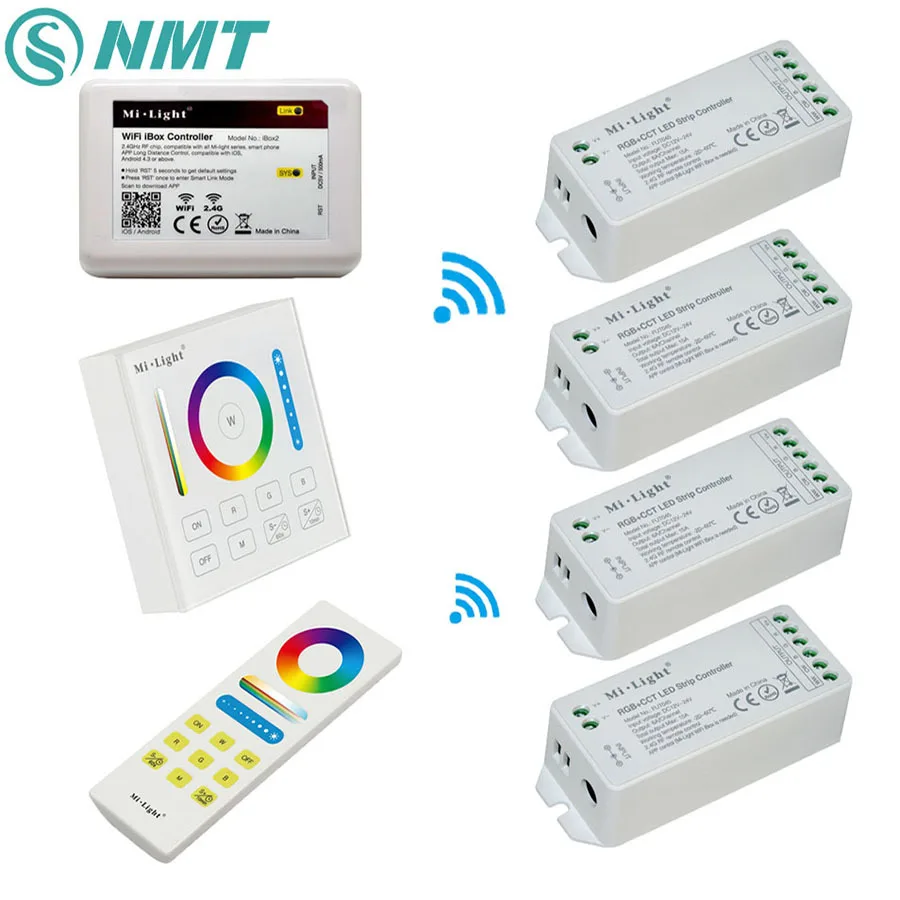 

Milight 2.4G Wireless RGB CCT LED Controller Wifi Color Temperature Smart Touch Panel Timer Remote Control For SMD5050 LED Strip