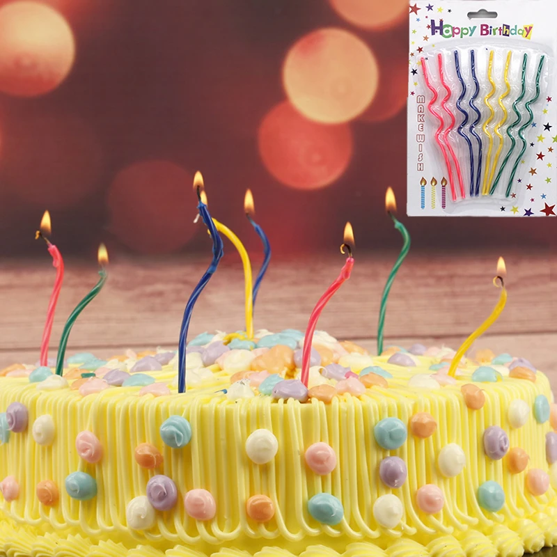 Bougies Gateau Colorees A Courbe Longue 1 Ensemble 8 Pieces Bougie D Anniversaire A Couleurs Variees Fournitures Pour Fete D Anniversaire Et Mariage 15x0 5x0 3cm Aliexpress