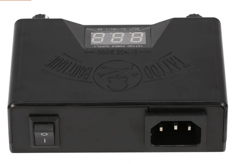 Fonte de Alimentação Máquina para Forro Profissional Preto Tatuagem Dupla Display Digital Maquiagem Permanente Fontes Alimentação Shader 5 Fonte de alimentação p/ tatuagem