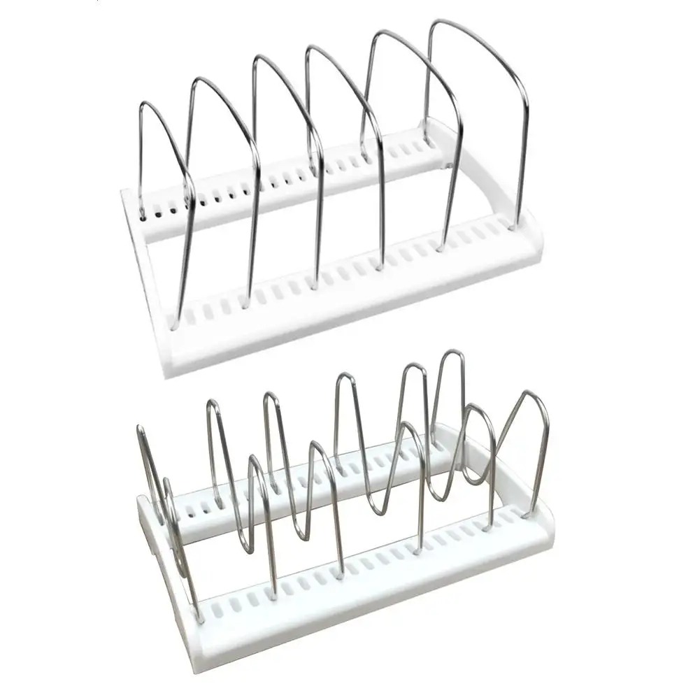 

5-grid Stainless Steel Lid Storage Rack Adjustable Baking Plate Organizer Kitchen Pan Pot Storage Stand Holder