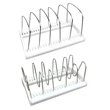 

5-grid Stainless Steel Lid Storage Rack Adjustable Baking Plate Organizer Kitchen Pan Pot Storage Stand Holder