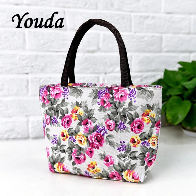

Youda 2018 Autumn New Canvas Flower Shoulder Bag Fashion Trend Casual Handbag Large Capacity Handbags