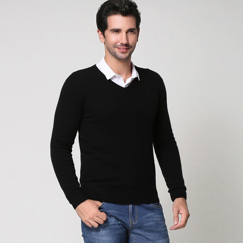 FUSKARMA Fashion Designer Men Cashmere Sweaters 2016 Winter New Brand V