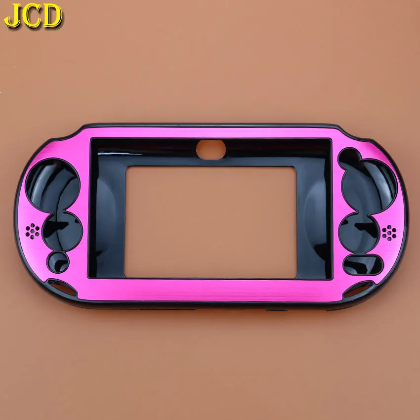 JCD 1 шт. 8 Collor алюминиевый кожаный чехол, защитный чехол для sony playstation PS Vita 2000 psv PCH-20 контроллер - Цвет: Розово-красный