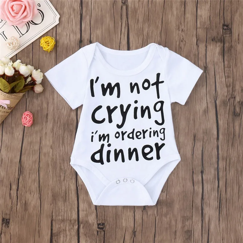 

Summer Baby Clothes Babys Romper Newborn Toddler Infant Baby Boy Girl Letter Print Short Sleeve Jumpsuit Romper Clothes JE13#F