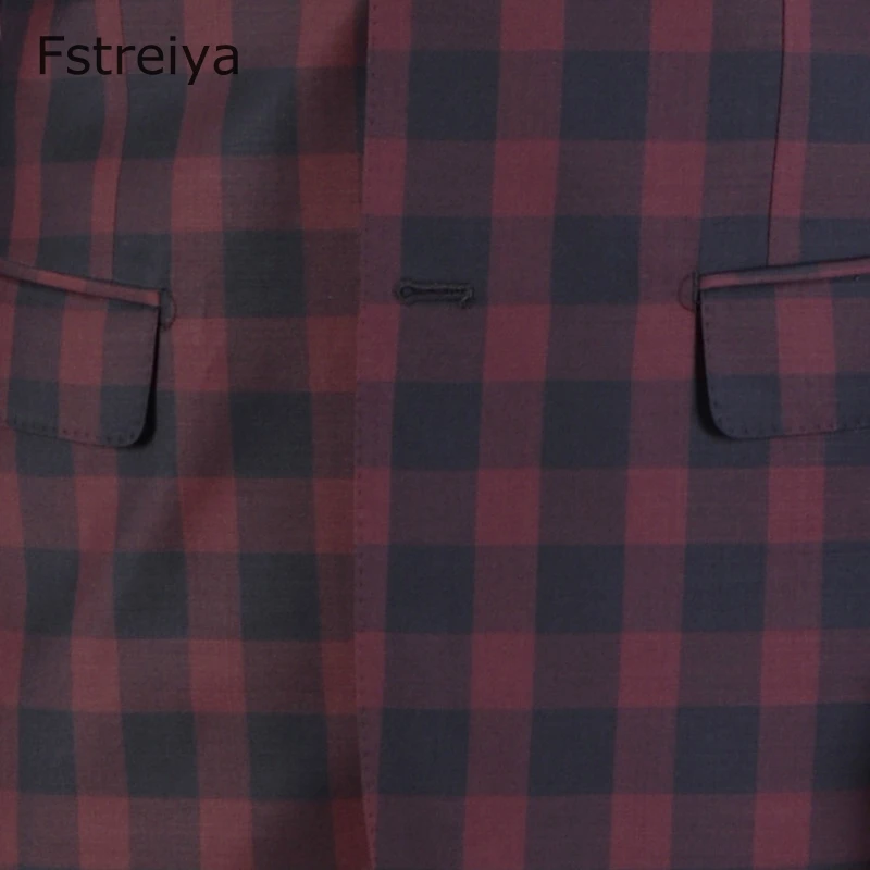 Custom made 150's Wool men suit  with pants high quality customes windowpane check Suit for wedding clothing mens tailored suit