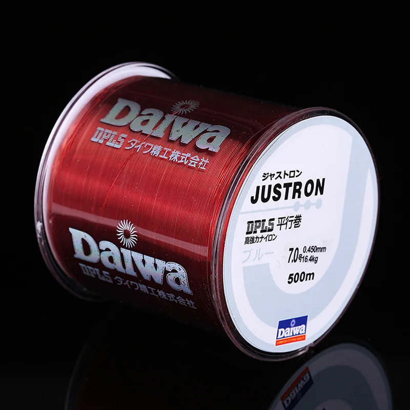 500 м Daiwa Justron нейлоновая леска супер сильная 2LB-40LB 7 видов цветов японская Моноволокно основная леска - Цвет: Red-500m